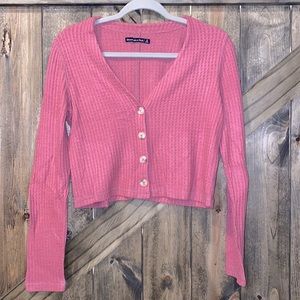 Abercrombie & Fitch Waffle Knit‎ Cropped Cardigan Sweater